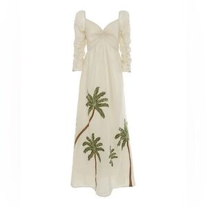 Agua by Agua Bendita | American palm embroidered maxi dress